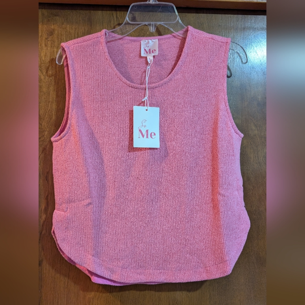 So Me Pink Sleeveless Knit Top
